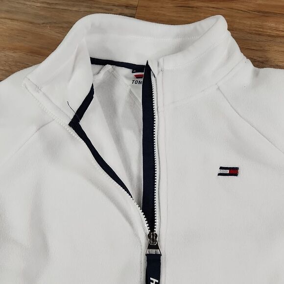 🔥NWT Tommy Hilfiger Sport Ivory Zippered Fleece Jacket Large - Picture 4 of 13